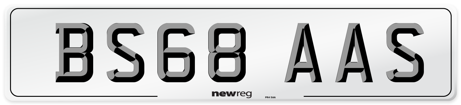 BS68 AAS Number Plate from New Reg